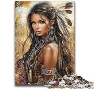 Puzzle 1000 pièces pour Adolescents et Adultes Princesse Indienne Jouet éducatif intellectuel décompressant Superbes Cadeaux et Jouets 26x38cm