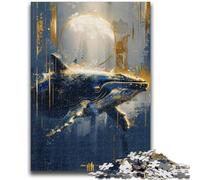 Puzzle 1000 pièces pour Adolescents et Adultes Puzzle 1000 pièces Baleine dorée, pour Jeu éducatif, défi, Jouet, à Offrir en Cadeau à Toute la Famille (50x75cm)