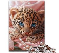 Puzzle 1000 pièces pour Adolescents et Adultes, Puzzle bébé léopard 1000 pièces, Jeu Stimulant, Jouets, décoration Murale, Cadeaux d'anniversaire et de Noël Uniques (75x50cm)