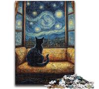 Puzzle 1000 pièces pour Adolescents et Adultes Puzzle Star Cat 1000 pièces, Jeu Familial Anti-Stress, défi Difficile, adapté aux Couples (50x75cm)