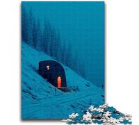 Puzzle 1000 pièces pour Adolescents et Adultes Puzzle « Une Seule cabane illuminée », idéal comme Cadeau pour Toute la Famille à partir de 14 Ans (26x38cm)