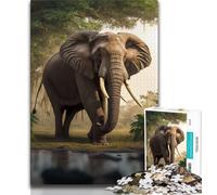 Puzzle 1000 pièces pour Adolescents et Adultes, Puzzles Animaux éléphants pour Adolescents, Jeux éducatifs, décoration Murale, Cadeaux d'anniversaire et de Noël Uniques (Taille 75x50cm)