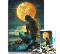 Puzzle 1000 pièces pour Adolescents et Adultes Puzzles d'art sirène pour Adultes, Jeu Familial Anti-Stress, défi Difficile, adapté aux Couples (Taille 75x50cm)