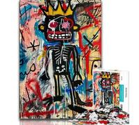 Puzzle 1000 pièces pour Adolescents et Adultes Puzzles de crâne de Style Basquiat pour Adultes, Jeu Familial Anti-Stress, défi Difficile adapté aux Couples (Taille 75x50cm)