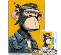 Puzzle 1000 pièces pour Adolescents et Adultes, Puzzles Hip-hop Singe pour Adolescents, Jeux éducatifs, décoration Murale, Cadeaux d'anniversaire et de Noël Uniques (Taille 75x50cm)