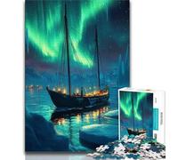Puzzle 1000 pièces pour Adolescents et Adultes Puzzles « Navigation sous Les aurores boréales » pour Adultes, Jeu Familial Anti-Stress, défi Difficile, adapté aux Couples (Taille 75x50cm)