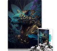 Puzzle 1000 pièces pour Adolescents et Adultes Puzzles panthères Abstraits colorés pour Adolescents, Jeux éducatifs, décoration Murale, Cadeaux d'anniversaire et de Noël Uniques (Taille 75x50cm)