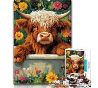 Puzzle 1000 pièces pour Adolescents et Adultes Puzzles pour Adolescents hauteurs de Salle de Bain Vache idéal comme Cadeau pour Toute la Famille à partir de 14 Ans 75x50cm