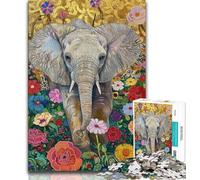 Puzzle 1000 pièces pour Adolescents et Adultes Puzzles psychédéliques d'animaux et d'éléphants, idéal comme Cadeau pour Toute la Famille à partir de 14 Ans (Taille 75x50cm)