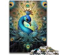 Puzzle 1000 pièces pour Adolescents et Adultes Puzzles psychédéliques Paon, à Offrir en Cadeau à Toute la Famille à partir de 14 Ans 50x75cm