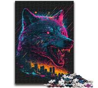 Puzzle 1000 pièces pour Adolescents et Adultes Renard Néon Difficile à réaliser, mais Amusant et Humoristique Cadeau d'anniversaire, Cadeaux, décoration Murale 50x75cm