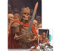 Puzzle 1000 pièces pour Adolescents et Adultes Roi Squelette Guerrier 1000 pièces pour Adultes Anti-Stress Vacances à la Maison Tue Le Temps Interaction Parent-Enfant 38x26cm