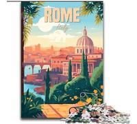 Puzzle 1000 pièces pour Adolescents et Adultes Rome, Italie, adapté aux Personnes de 14 Ans et Plus, Jeux éducatifs, Cadeaux du Père Noël Secret 26x38cm