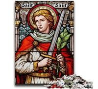 Puzzle 1000 pièces pour Adolescents et Adultes Saint A Vitrail Convient aux Personnes de 14 Ans et Plus Jeu éducatif Défi Jouet Cadeau pour Les Anniversaires 50x75cm