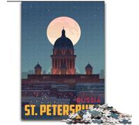 Puzzle 1000 pièces pour Adolescents et Adultes Saint-Pétersbourg, Jouet éducatif et décompressant, Cadeau d'anniversaire, décoration Murale 50x75cm