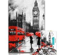Puzzle 1000 pièces pour Adolescents et Adultes Scène de Rue de Londres, Jeu Familial Anti-Stress, défi Difficile, renforce l'amour Entre Couples 38x26cm