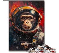 Puzzle 1000 pièces pour Adolescents et Adultes Singe Astronaute, Aide Le Cerveau à exercer des Jouets addictifs pour cultiver la Patience et améliorer la mémoire (Taille 26x38cm)