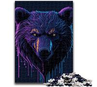 Puzzle 1000 pièces pour Adolescents et Adultes Splash Bear dégoulinant pour Les 14 Ans et Plus Cadeaux intéressants pour la réduction du Stress pour Les Amis et la Famille 26x38cm