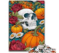 Puzzle 1000 pièces pour Adolescents et Adultes, Squelette de Citrouille, Anti-Stress, défi Difficile, décoration d'intérieur Unique et Cadeaux 50x75cm