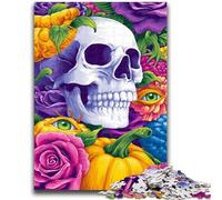 Puzzle 1000 pièces pour Adolescents et Adultes Squelette de Citrouille, Anti-Stress, défi Difficile, idéal comme Cadeau pour Toute la Famille 50x75cm