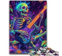 Puzzle 1000 pièces pour Adolescents et Adultes, Squelette Jouant de la Guitare, Anti-Stress, défi Difficile, décoration d'intérieur Unique et Cadeaux 50x75cm