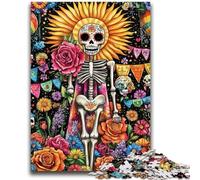 Puzzle 1000 pièces pour Adolescents et Adultes, Squelette Mort-Vivant, Anti-Stress, séjour, Tuer Le Temps, liste de souhaits avec Le Père Noël 50x75cm