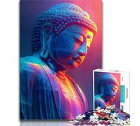 Puzzle 1000 pièces pour Adolescents et Adultes Statues de Bouddha Puzzle 1000 pièces, Anti-Stress Staycation Kill Time Wishlist avec Père Noël (Taille 38x26cm)