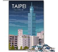 Puzzle 1000 pièces pour Adolescents et Adultes Taipei Taiwan Travel Art Soulagement du Stress Défi Difficile Chaque pièce est Unique - Jeu Familial Amusant et Stimulant (26x38cm) 1000 pièces