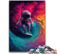 Puzzle 1000 pièces pour Adolescents et Adultes, thème Astronaute et Surf, Jeux Amusants en Famille, Cadeaux pour Amis et Famille, à partir de 14 Ans, 50x75cm