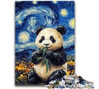 Puzzle 1000 pièces pour Adolescents et Adultes, thème Panda du Ciel Nocturne, pour Les 14 Ans et Plus, Jeu de Quiz Amusant à la Maison, Cadeau d'anniversaire, Cadeau de Voyage, 26x38cm