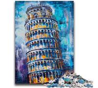 Puzzle 1000 pièces pour Adolescents et Adultes Tour penchée de Pise Soulagement du Stress Défi Difficile Idéal comme Cadeau pour Toute la Famille 26x38cm