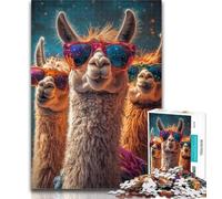 Puzzle 1000 pièces pour Adolescents et Adultes Trois alpagas Puzzle 1000 pièces, liste de souhaits avec Père Noël pour et 14 Ans 26x38cm