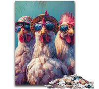 Puzzle 1000 pièces pour Adolescents et Adultes Trois coqs pour Les 14 Ans et Plus Cadeaux intéressants pour la réduction du Stress pour Les Amis et la Famille 50x75cm