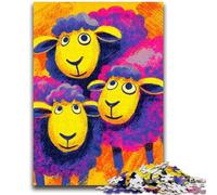 Puzzle 1000 pièces pour Adolescents et Adultes Trois Moutons Anti-Stress Staycation Kill Time Wishlist avec Père Noël 50x75cm