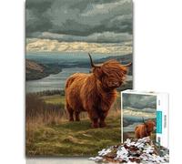 Puzzle 1000 pièces pour Adolescents et Adultes Vache des Highlands, Difficile à réaliser mais Amusant et Humoristique, Cadeau d'anniversaire et Cadeau Unique 50x75cm