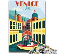 Puzzle 1000 pièces pour Adolescents et Adultes Venise, Italie, Voyage, pour Les Plus de 14 Ans Cadeaux intéressants pour la réduction du Stress, pour Les Amis et la Famille (Taille 38x26cm)