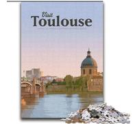 Puzzle 1000 pièces pour Adolescents et Adultes, Visite de Toulouse, Jouet éducatif et décompressant, Cadeau d'anniversaire, décoration Murale 75x100cm
