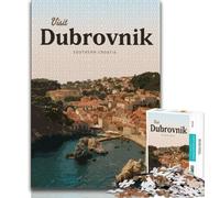Puzzle 1000 pièces pour Adolescents et Adultes Visitez Dubrovnik, Design Dynamique et Unique Expérience de Puzzle relaxante et stimulante (38x26cm)