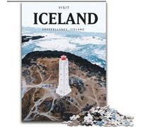 Puzzle 1000 pièces pour Adolescents et Adultes Visitez l'Islande Convient aux Personnes de 14 Ans et Plus Jeux éducatifs Cadeaux du Père Noël Secret 50x75cm