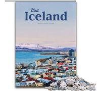 Puzzle 1000 pièces pour Adolescents et Adultes Visitez l'Islande Jeu intellectuel pour renforcer l'amour Entre Couples à partir de 14 Ans 26x38cm