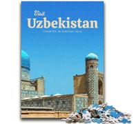 Puzzle 1000 pièces pour Adolescents et Adultes Visitez l'Ouzbékistan 1000 pièces pour Adultes pour Toute la Famille à partir de 14 Ans (50x75cm)