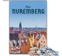 Puzzle 1000 pièces pour Adolescents et Adultes Visitez Nuremberg Jeu intellectuel pour développer l'amour Entre Couples à partir de 14 Ans 26x38cm