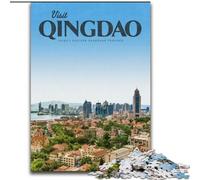 Puzzle 1000 pièces pour Adolescents et Adultes Visitez Qingdao Convient aux Personnes de 14 Ans et Plus Jeux éducatifs Cadeaux du Père Noël Secret 26x38cm