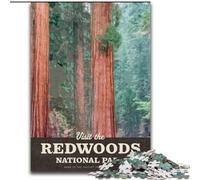 Puzzle 1000 pièces pour Adolescents et Adultes Visitez Redwood Stress Reliever Défi Difficile Chaque pièce est Unique - Jeu Familial Amusant et Stimulant (26x38cm) 1000 pièces