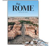 Puzzle 1000 pièces pour Adolescents et Adultes Visitez Rome Jeu intellectuel pour renforcer l'amour Entre Couples à partir de 14 Ans 26x38cm