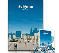 Puzzle 1000 pièces pour Adolescents et Adultes Voyage à Avignon, Un défi Difficile et Anti-Stress, idéal comme Cadeau pour Toute la Famille (38x26cm)