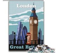 Puzzle 1000 pièces pour Adolescents et Adultes Voyage à Londres Art, adapté aux Personnes de 14 Ans et Plus Jeux éducatifs Cadeaux Secret Santa 75x100cm
