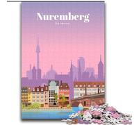 Puzzle 1000 pièces pour Adolescents et Adultes Voyage à Nuremberg, adapté aux Personnes de 14 Ans et Plus Jeux éducatifs Cadeaux du Père Noël Secret 75x100cm