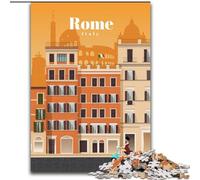 Puzzle 1000 pièces pour Adolescents et Adultes Voyage à Rome, Jeu intellectuel pour renforcer l'amour Entre Couples à partir de 14 Ans 50x75cm