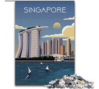 Puzzle 1000 pièces pour Adolescents et Adultes, Voyage Artistique à Singapour, adapté aux Personnes de 14 Ans et Plus, Jeux éducatifs, Cadeaux du Père Noël Secret, 26x38cm